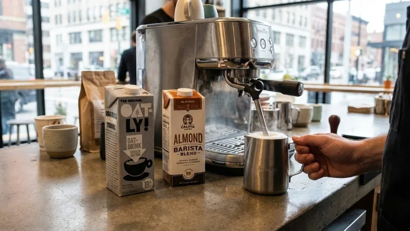 Alternative Milks: Steaming Oat & Almond Milk on Breville
