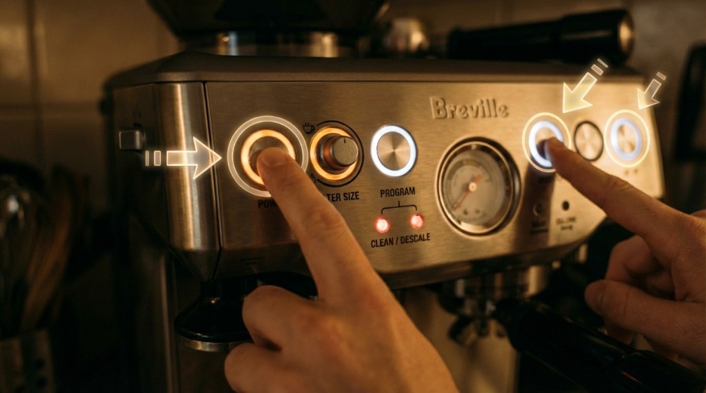 Reset button combination on Breville