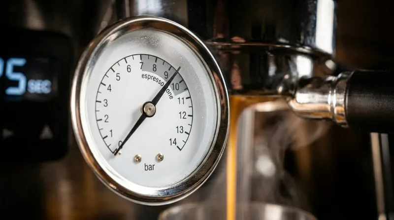 Breville pressure gauge in espresso zone