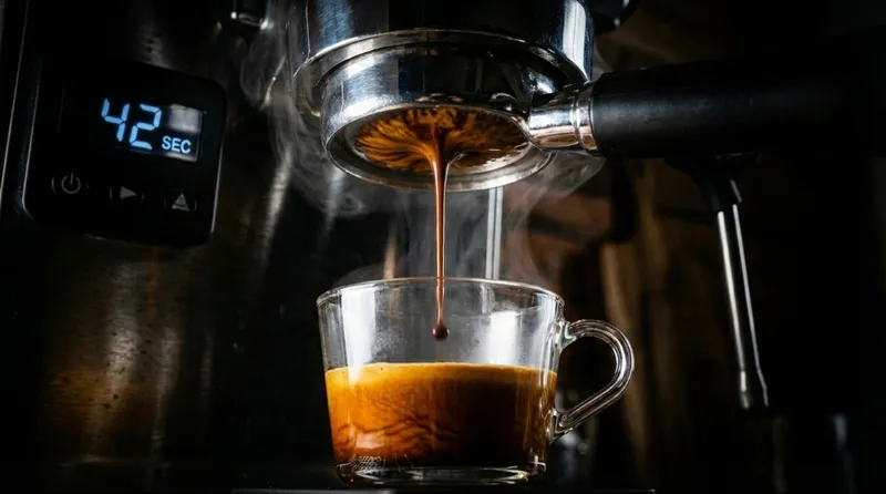 Slow over-extracted shot at 42 seconds