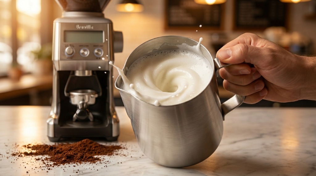 Swirling Milk Pitcher for Latte Art
