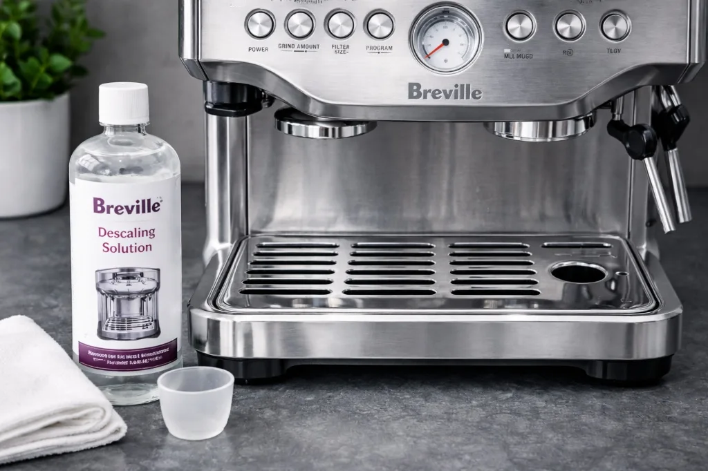 Breville descaling solution ready for monthly maintenance