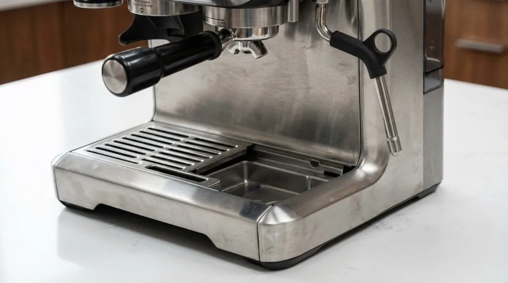 Showing the base of the Breville machine where the pump is located