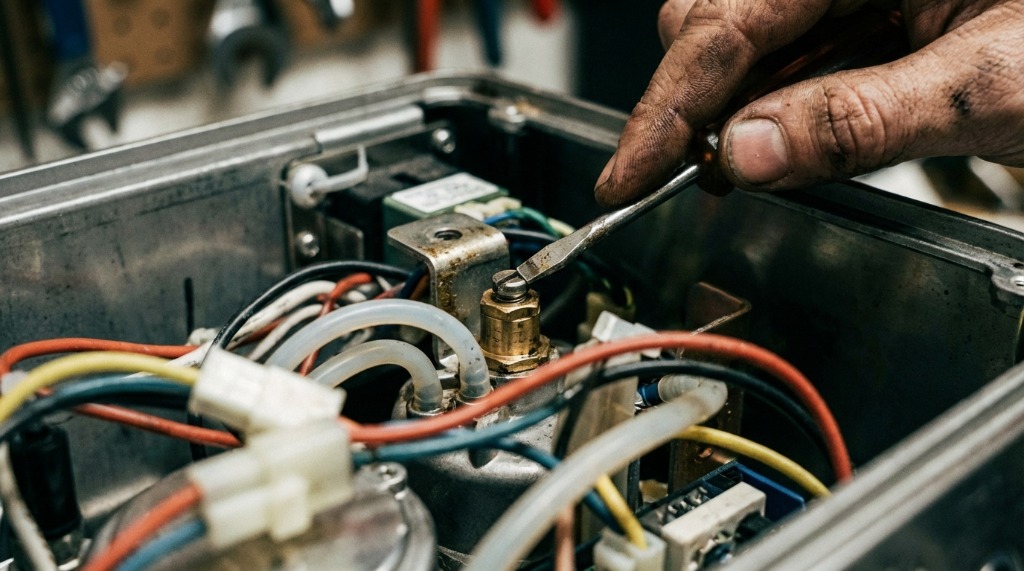 Breville Espresso OPV Valve Adjustment Screw Close-up