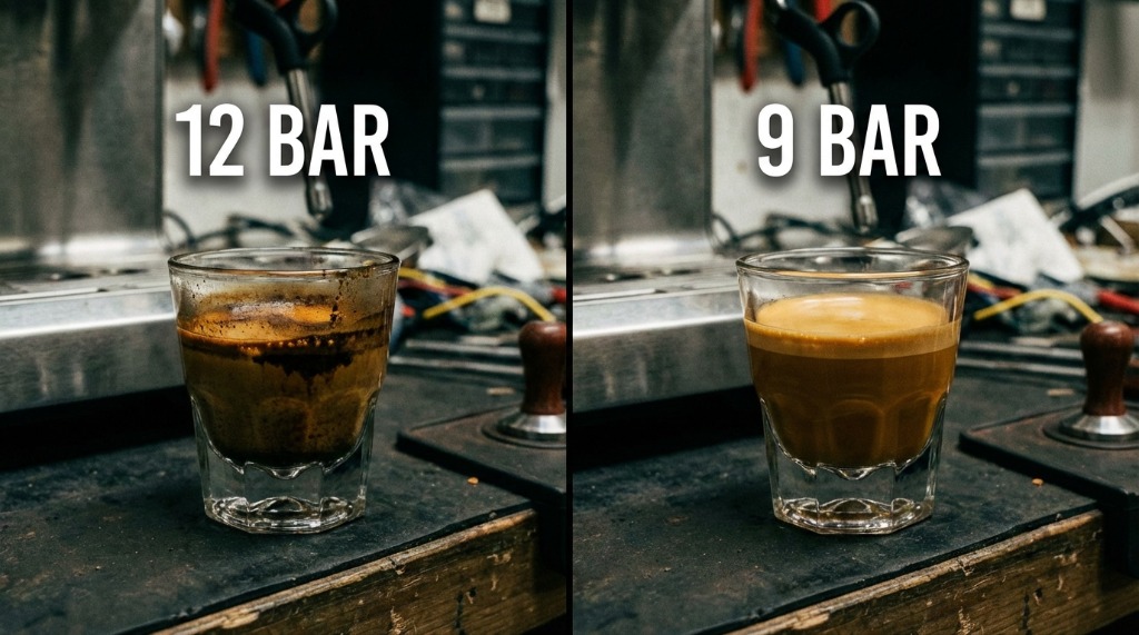Breville Espresso Shot Quality Comparison - 12 Bar vs 9 Bar