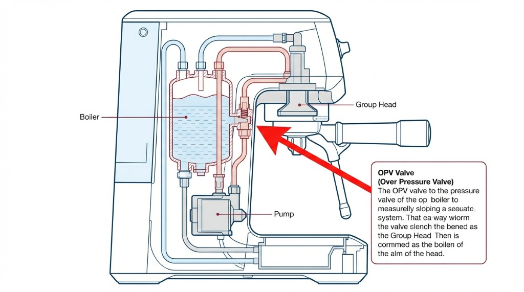 Breville Espresso Machine Internal Diagram - OPV Valve Location