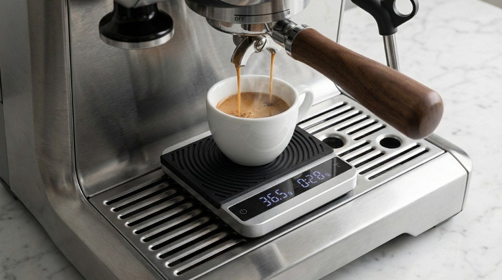 Espresso Scale Under Cup on Breville
