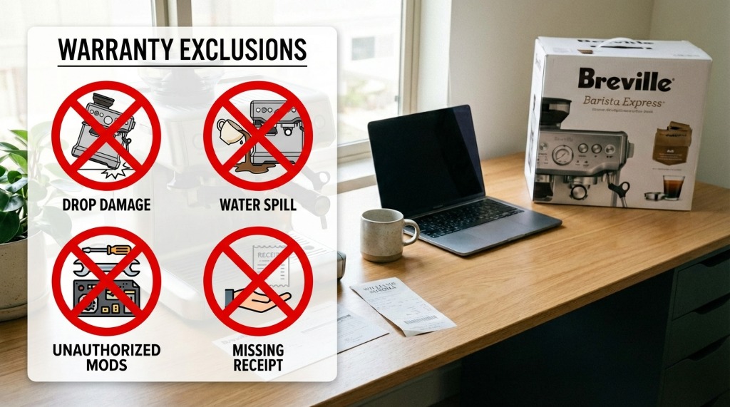 Breville Espresso Machine Warranty Exclusions Infographic